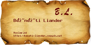 Bánáti Liander névjegykártya